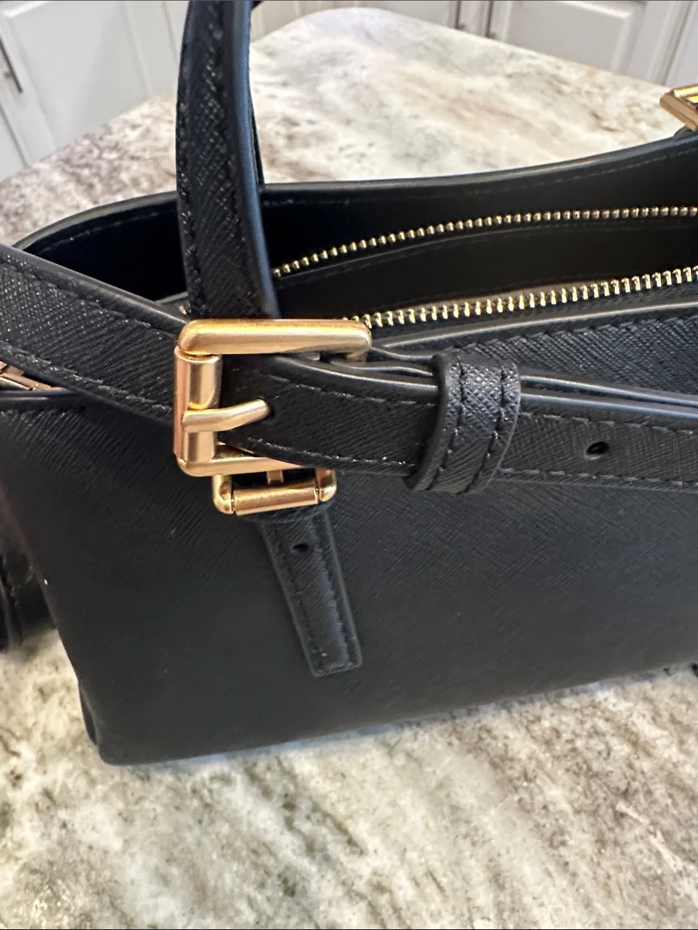 Tory Burch Emerson Mini Tote Black Saffiano Leather Bag 146394